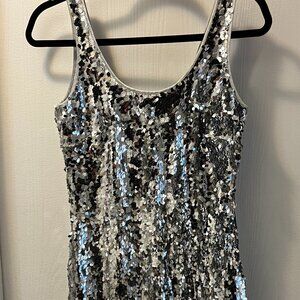 JS Boutique Sequin Dress - SILVER